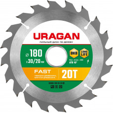 Пильный диск по дереву URAGAN Fast 180х30/20мм;20Т 36800-180-30-20_z01