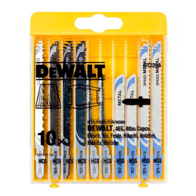 Набор полотен для лобзика DeWalt 10шт, по дереву и металлу DT2294