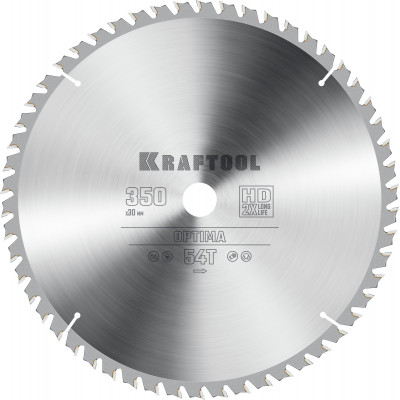 Пильный диск по дереву KRAFTOOL Optima 350x30 мм;54Т 36951-350-30