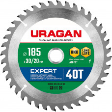 Пильный диск по дереву URAGAN Expert 185х30/20мм;40Т 36802-185-30-40_z01