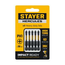 Биты STAYER PH1, 50мм, 5шт 26231-1-50-5