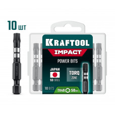 Ударные биты KRAFTOOL Impact TX40, 50мм, 10шт 26195-40-50-S10