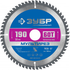Пильный диск по алюминию ЗУБР Мультирез 190x30мм;60Т 36907-190-30-60_z01
