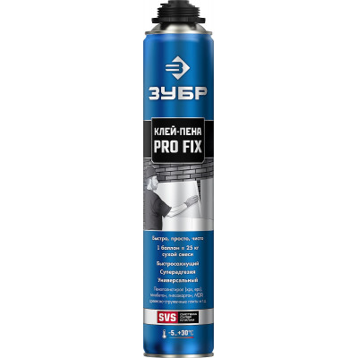 Клей-пена ЗУБР PRO FIX пистолетный, 750мл 41150