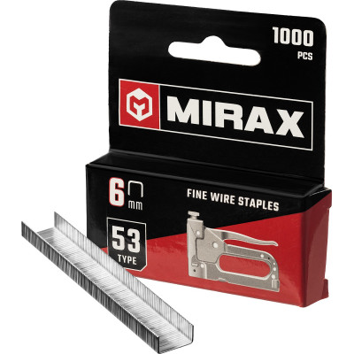 Скобы MIRAX тип 53/6мм/1000шт 3153-06