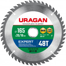 Пильный диск по дереву URAGAN Expert 165х20/16мм;48Т 36802-165-20-48_z01
