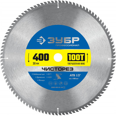 Пильный диск по дереву ЗУБР Чисторез 400x30мм;100Т 36905-400-30-100_z01