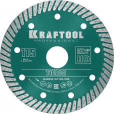 Диск алмазный KRAFTOOL TURBO 115x22.2мм 36682-115