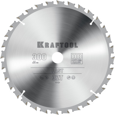 Пильный диск по дереву KRAFTOOL Fast 300x30 мм;32Т 36950-300-30