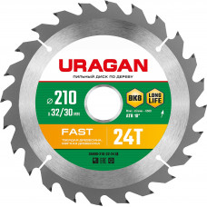 Пильный диск по дереву URAGAN Fast 210х32/30мм;24Т 36800-210-32-24_z01