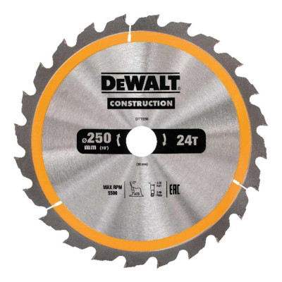Пильный диск по дереву DeWalt 250х30мм;24T DT1956