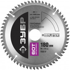 Пильный диск по алюминию ЗУБР 180x30мм;60T 36853-180-30-60