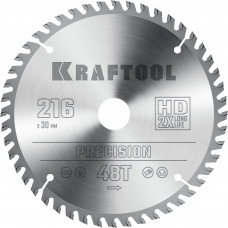 Пильный диск по дереву KRAFTOOL PRECISSION 216х30мм;48Т 36952-216-30