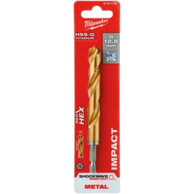 Сверло по металлу Milwaukee RedHEX HSS-G TiN 12.5x128мм 48894728
