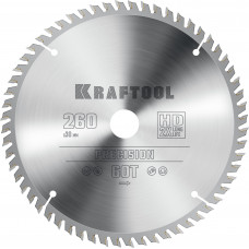 Пильный диск по дереву KRAFTOOL PRECISION 260х30мм;60Т 36952-260-30