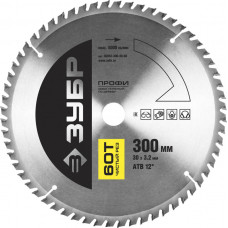 Пильный диск по дереву ЗУБР 300x30мм;60T 36852-300-30-60