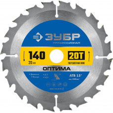 Пильный диск по дереву ЗУБР Оптима 140x20мм;20T 36903-140-20-20_z01