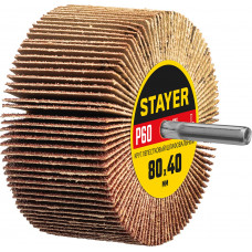 Шлифовальный лепестковый круг STAYER 80х40мм, P60 36609-060