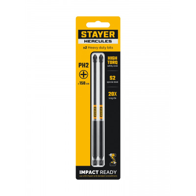 Биты STAYER PH2, 150мм, 2шт 26231-2-150-2