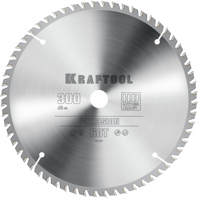 Пильный диск по дереву KRAFTOOL PRECISION 300х30мм;60Т 36952-300-30