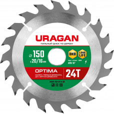 Пильный диск по дереву URAGAN Optima 150х20/16мм;24Т 36801-150-20-24_z01