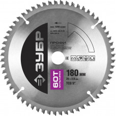 Пильный диск по алюминию ЗУБР 180x20мм;60T 36853-180-20-60