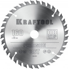 Пильный диск по дереву KRAFTOOL PRECISSION 160х20мм;36Т 36952-160-20