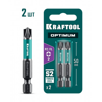 Биты KRAFTOOL PZ/FL2, 50мм, 2шт 261241-2-50-2