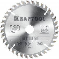 Пильный диск по дереву KRAFTOOL PRECISION 140х20мм;36Т 36952-140-20