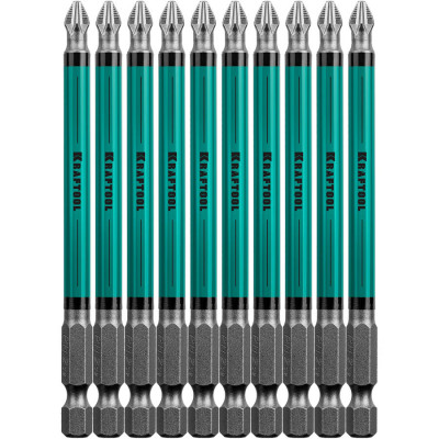 Биты KRAFTOOL PH2, 100мм, 10шт 26122-2-100-10