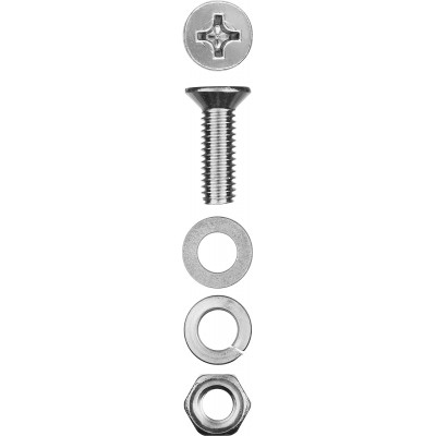 Винт с гайкой и шайбами ЗУБР M6x20мм, DIN 965, 12шт 303456-06-020