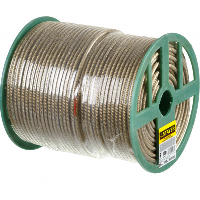 Стальной трос в полимерной оболочке STAYER 6мм, 150м 30410-60