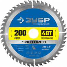 Пильный диск по дереву ЗУБР Чисторез 200x30мм;48Т 36905-200-30-48_z01