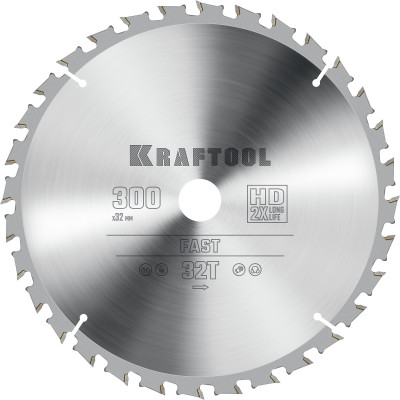 Пильный диск по дереву KRAFTOOL Fast 300x32 мм;32Т 36950-300-32