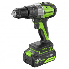 Шуруповерт аккумуляторный ударный Greenworks GD24DD60 (24В, 4Ач) 3704107CUB