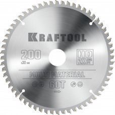 Пильный диск по алюминию KRAFTOOL Multi Material 200х30мм;60Т 36953-200-30