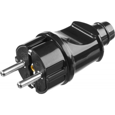 Вилка прямая STAYER MAXElectro черная, 16А/220В 55160-B