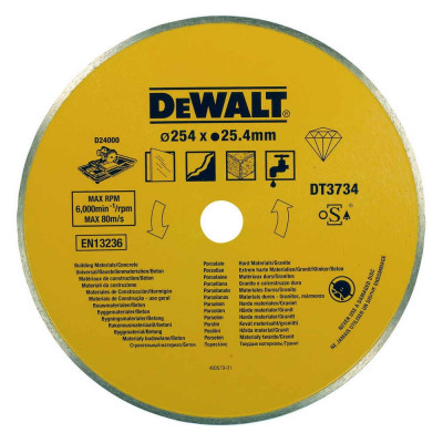 Диск алмазный DeWalt 254x25.4мм по камню DT3734