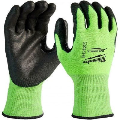 Перчатки Milwaukee Hi-Vis Cut level с защитой от порезов 3, XL/10 4932478133