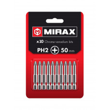Биты MIRAX PH2, 50мм, 10шт 26271-2-50-10