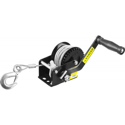 Ручная барабанная тросовая лебедка STAYER MAXPull 0.5т, 8м 43112-0.5