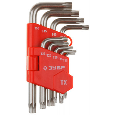 Набор имбусовых ключей ЗУБР TORX Т10-Т50, 9шт 27462-1_z02