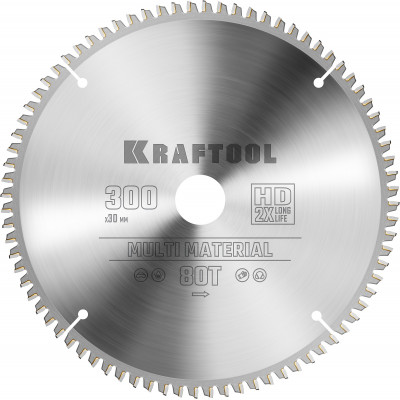 Пильный диск по алюминию KRAFTOOL Multi Material 300х30мм;80Т 36953-300-30