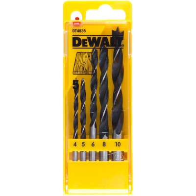 Набор сверл по дереву DeWalt (5шт: 4-10мм) DT4535