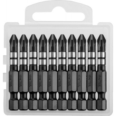 Биты KRAFTOOL Impact Pro PZ2, 50мм, 10шт 26193-2-50-S10