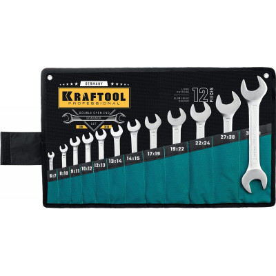 Набор рожковых ключей KRAFTOOL 12шт, 6-32мм 27033-H12_z01