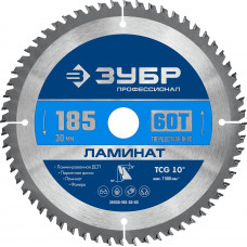 Пильный диск по дереву ЗУБР Ламинат 185х30мм;60Т 36930-185-30-60