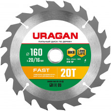 Пильный диск по дереву URAGAN Fast 160x20/16мм;20Т 36800-160-20-20_z01